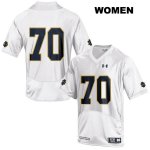 Notre Dame Fighting Irish Women's Luke Jones #70 White Under Armour No Name Authentic Stitched College NCAA Football Jersey QLG4799FU
